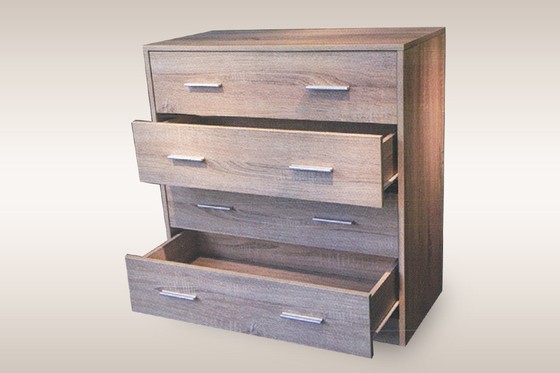 Table de chevet antique de bois de construction de chêne Nightstand avec 4 tiroirs