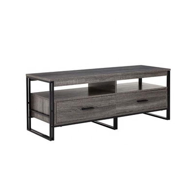 Console de support en bois de pin de cadre en métal d'Odm TV avec le stockage de deux tubes