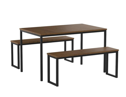 la table de salle à manger en bois et la chaise de forces de défense principale de recoin de la cuisine 3pcs ont placé avec deux bancs