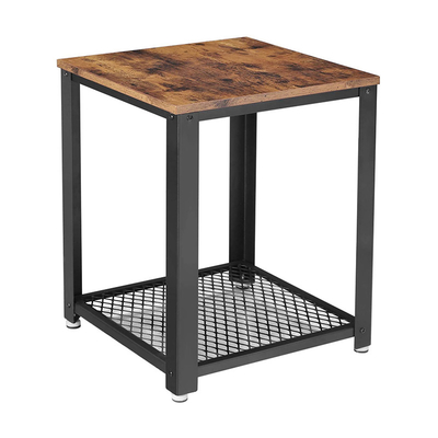 Petits Brown bois et métal industriels de Nightstand de style d'OEM