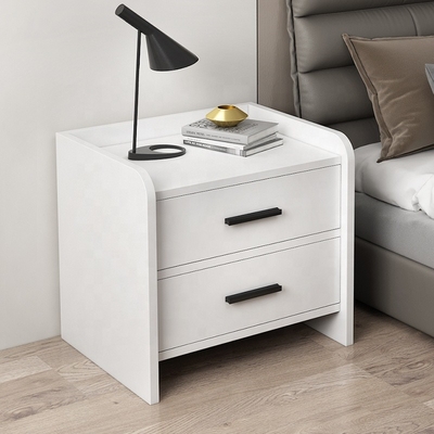 Tireur écologique Nightstand de Gray White 2 de table de chevet de bois de construction