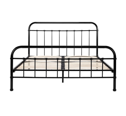 Roi en bois convertible moderne de cadre de lit de fer de noir de mobilier métallique d'ODM