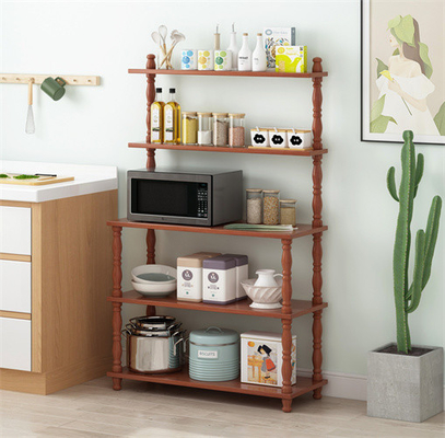 Rangée en bois multifonctionnelle du support 5 de support à micro-ondes de cuisine