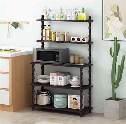 Rangée en bois multifonctionnelle du support 5 de support à micro-ondes de cuisine