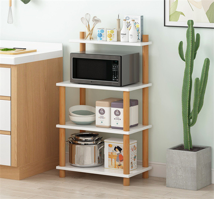 Étagère en bois de Kitchen Microwave Rack de Baker de Vaneer de 3 rangées