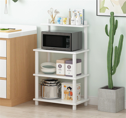 Étagère en bois de Kitchen Microwave Rack de Baker de Vaneer de 3 rangées