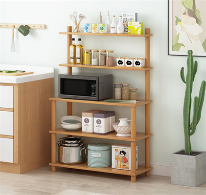 Rangée en bois multifonctionnelle du support 5 de support à micro-ondes de cuisine