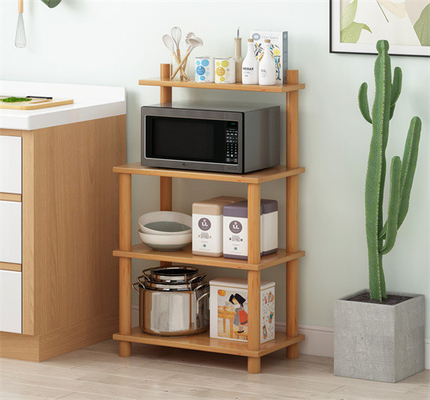 Étagère en bois de Kitchen Microwave Rack de Baker de Vaneer de 3 rangées