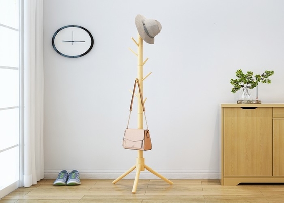 Support libre de cintre de support de manteau de chapeau de triangle en bois