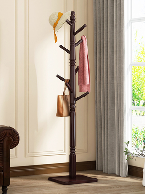 Base carrée en bois d'arbre de branche de manteau de support de support libre de cintre