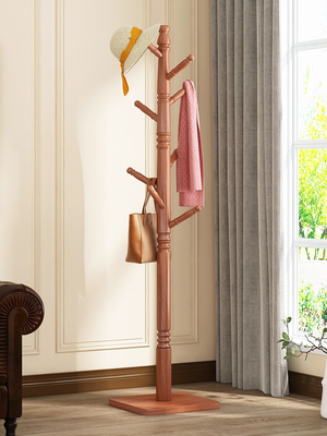 Base carrée en bois d'arbre de branche de manteau de support de support libre de cintre