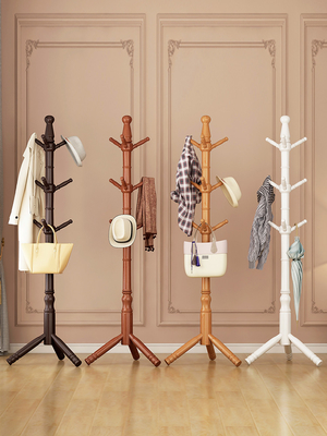 Arbre en bois adapté aux besoins du client de manteau de pin de support de cintre de support de manteau pour la chambre à coucher