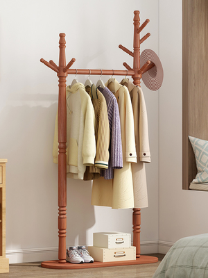 support debout libre en bois solide de cintre de support de manteau de 78cm bipolaire