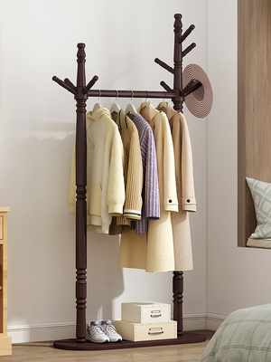 support debout libre en bois solide de cintre de support de manteau de 78cm bipolaire
