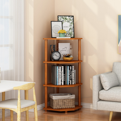 Présentoir faisant le coin en bois moderne universel d'étagère de 4 rangées pour le salon