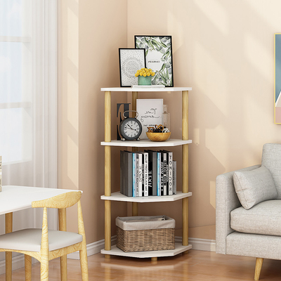 Présentoir faisant le coin en bois moderne universel d'étagère de 4 rangées pour le salon
