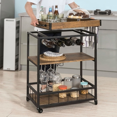 Chariot moderne de cuisine de café d'Odm pour le stockage de légume fruit