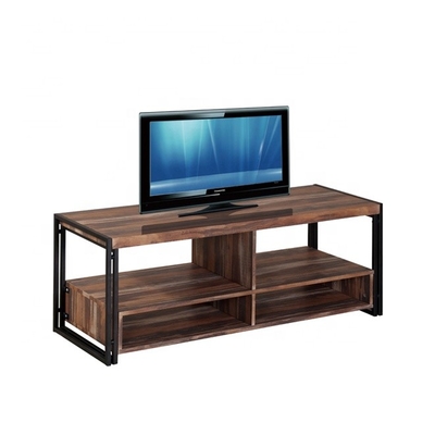 Console de support en bois de pin de cadre en métal d'Odm TV avec le stockage de deux tubes