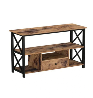 Cabinet repris rustique de console en bois TV d'OEM avec du fer noir 2 tiroirs