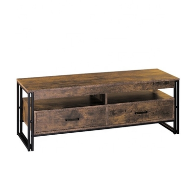 Double vigoureux industriel de console du chêne TV de cadre en métal tubulaire