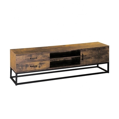 Rétro bois de chêne cadre en métal de Cabinet de console de 65 médias TV de pouce