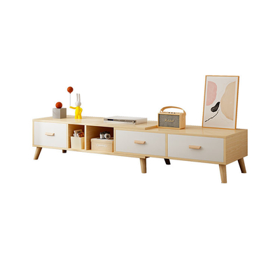 Les longs médias du placage TV de Cabinet extensible de console consolent le style simple de 3 tiroirs