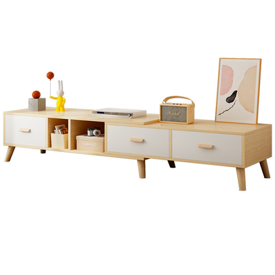 Les longs médias du placage TV de Cabinet extensible de console consolent le style simple de 3 tiroirs