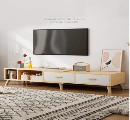 Les longs médias du placage TV de Cabinet extensible de console consolent le style simple de 3 tiroirs