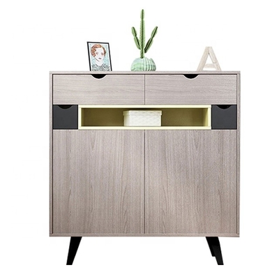 Entreposage en grand Cabinet de chaussure de porte de chaussure de Cabinet en bois de support 4 rangées 2 tiroirs