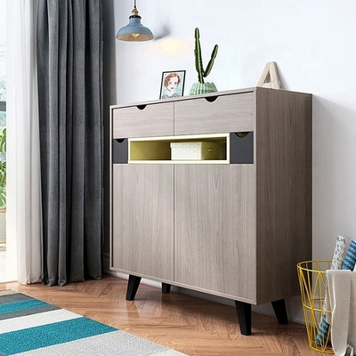 Entreposage en grand Cabinet de chaussure de porte de chaussure de Cabinet en bois de support 4 rangées 2 tiroirs