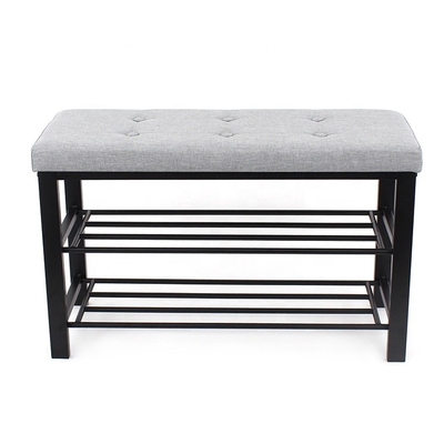 Banc adapté aux besoins du client de stockage de meubles de support de chaussure de tissu en métal pour le couloir