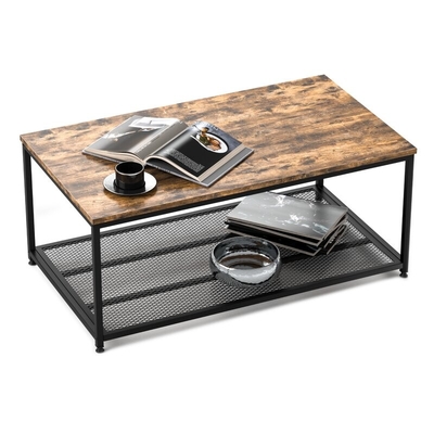 Tableaux industriels d'accent d'emboîtement de table basse en bois et en métal