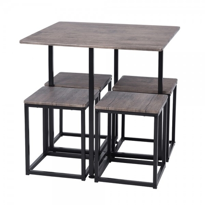 La salle à manger de chêne tinctorial a placé le Tableau et les chaises en bois pour la cuisine de barre