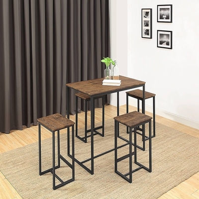 La table de salle à manger et la chaise adaptées aux besoins du client du pin 5pc ont placé la finition brillante