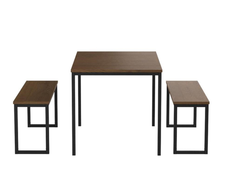 la table de salle à manger en bois et la chaise de forces de défense principale de recoin de la cuisine 3pcs ont placé avec deux bancs
