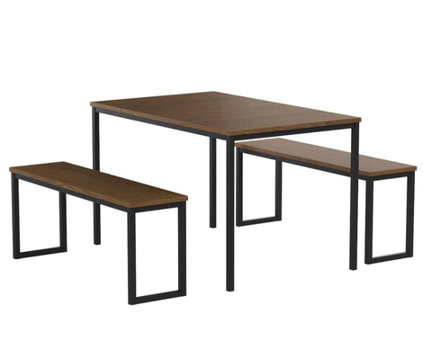 la table de salle à manger en bois et la chaise de forces de défense principale de recoin de la cuisine 3pcs ont placé avec deux bancs