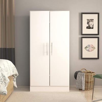 Garde-robe en bois de placard de tissu de forces de défense principale de porte d'ODM 2 pour la chambre à coucher