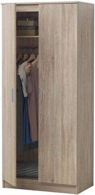 Garde-robe en bois naturelle faite sur commande d'Armoire de 2 portes pour le grand espace mémoire de vêtements