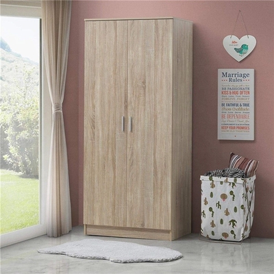 Garde-robe en bois naturelle faite sur commande d'Armoire de 2 portes pour le grand espace mémoire de vêtements