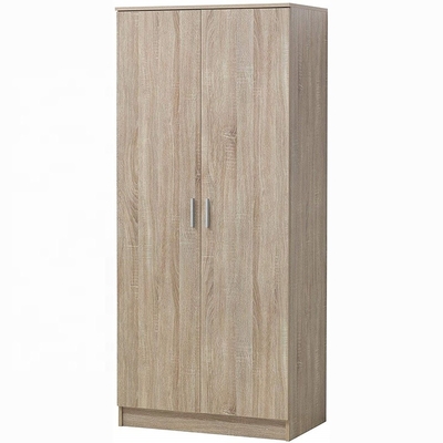Garde-robe en bois naturelle faite sur commande d'Armoire de 2 portes pour le grand espace mémoire de vêtements