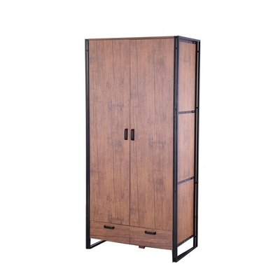 Portes modernes en bois industrielles rustiques du cabinet 2 de Cabinet de garde-robe de Brown