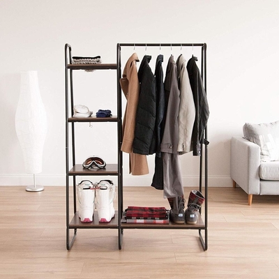Rangée en bois du support 4 de support de tissu de Cabinet moderne de garde-robe de chambre à coucher