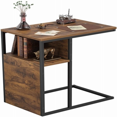 C a formé la table de chevet réversible de bois de construction de sapin de cadre en métal Nightstand avec l'étagère