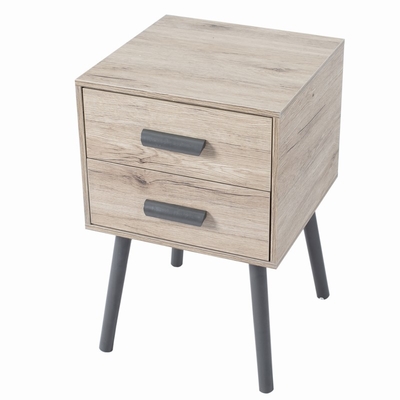 Tables en bois Nightstand de Sofa Slim Bedside Drawers End avec 2 tiroirs