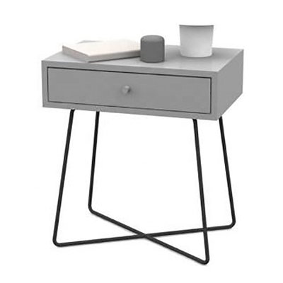 Le côté moderne géométrique de Nightstands de table de chevet de bois de construction de croix en métal ajourne pour la chambre à coucher