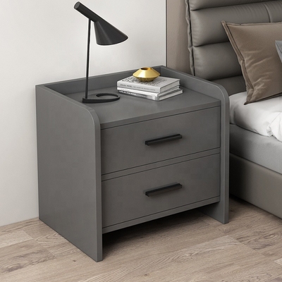 Tireur écologique Nightstand de Gray White 2 de table de chevet de bois de construction