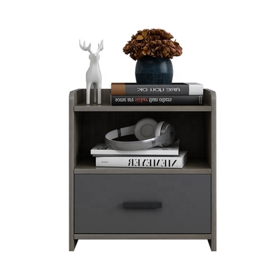 Tireur écologique Nightstand de Gray White 2 de table de chevet de bois de construction