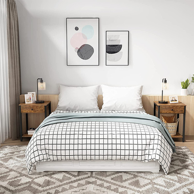 Style adapté aux besoins du client Nightstands Gray Wood de ferme de cadre en métal