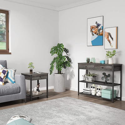 Style adapté aux besoins du client Nightstands Gray Wood de ferme de cadre en métal