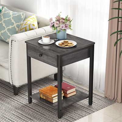 Style adapté aux besoins du client Nightstands Gray Wood de ferme de cadre en métal
